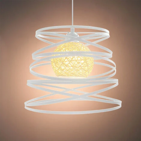 Meilleur prix ⭐ WOTTES 2 Pack Lustre Suspension Créatif Industriel Lampe Abat-jour Métal 30cm E27 Pour Salon Cuisine Chambre Bar Blanc - Blanc 😀 4 Meilleur prix ⭐ WOTTES 2 Pack Lustre Suspension Créatif Industriel Lampe Abat-jour Métal 30cm E27 Pour Salon Cuisine Chambre Bar Blanc - Blanc 😀 – Image 4