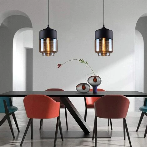 Offres 🎉 WOTTES Lot De 4 Lustre Suspension Rétro Industriel Luminaire Abat-jour En Verre Avec Fil Ajustable Pour Chambre Salon Bar Café - Noir ❤️ 3 Offres 🎉 WOTTES Lot De 4 Lustre Suspension Rétro Industriel Luminaire Abat-jour En Verre Avec Fil Ajustable Pour Chambre Salon Bar Café - Noir ❤️ – Image 3