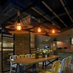 Sortie 🌟 STOEX Lustre Suspension Industrielle 25cm En Forme Diamant Corde De Chanvre Noir 🔥 -Suspension Soldes 27611237 5