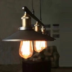 Sortie 😀 STOEX Lustre Industriel à 3 Lampes Avec Poulie En Fer Effet Rétro Noir ❤️ -Suspension Soldes 27611243 3