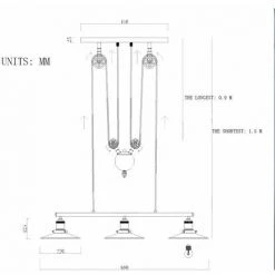 Sortie 😀 STOEX Lustre Industriel à 3 Lampes Avec Poulie En Fer Effet Rétro Noir ❤️ -Suspension Soldes 27611243 5