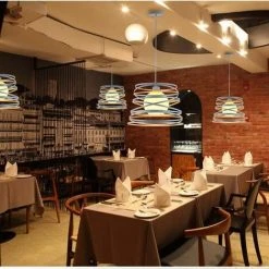 Meilleur prix ✨ STOEX Blanc Lustre Suspension Industrielle Cage Fer Forme Ressort 30CM Luminaire E27 Pour Décor Restaurant Salle Chambre 1 PCS ⭐ -Suspension Soldes 27611245 3