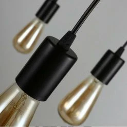 Budget ⭐ STOEX Lustre Suspension Araignee E27 Douille Rétro Industriel Abat-jour Noir, DIY Ajustable Longueur Avec 1.5m Fil, 3 Bras (pas D'ampoule) ⌛ -Suspension Soldes 27611254 5
