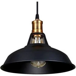 De gros 🎁 STOEX Lustre Suspension Industrielle Vintage E27 LED Lampe Plafonniers Retro Abat-jour Pour Cuisine Salle à Manger Salon Chambre Restaurant, Noir 🌟