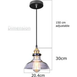 Meilleur prix 🛒 BARES Suspension Luminaire Industrielle Intérieur Vintage Rétro E27 Edison Culot Abat-jour En Verre Plafonnier Eclairage Pour Chambre Salon Cuisine Salle De Séjour Hôtel [Classe énergétique A++] [Classe énergétique A++] 😉 -Suspension Soldes 28049720 3