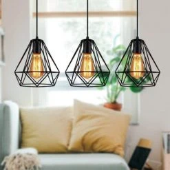 Top 10 ⭐ WYCTIN Hofuton 3 Lampes Suspension Rétro Industriel, Créatif Lustre, E27 Lampe De Plafond Vintage En Metal, Eclairage Pour Salon Cuisine Couloir Restaurant Loft Café Bar (ampoule Non Incluse), Style 2 🎁 -Suspension Soldes 28095981 5