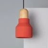 Tout neuf 🤩 LEDKIA Suspension Ciment Et Bois Luster Terracotta - Terracotta 🛒
