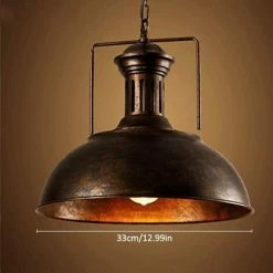 Les meilleures critiques de 👍 IDEGU Éclairage Industriel Antique Métal Pendentif Lustre Abat-jour Lumineux UFO Lumière Lampe De Plafond (Rouille, 33CM) ✔️ -Suspension Soldes 28258695 3