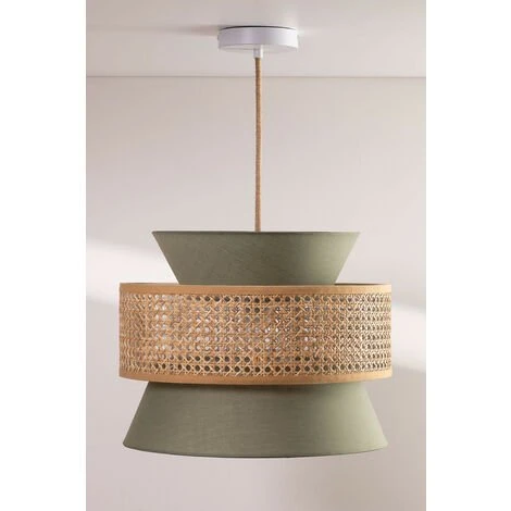 Meilleure affaire 👍 Lampe Suspendue En Rotin Yereh SKLUM Polyester - Rotin - Vert Kaki 🥰 3 Meilleure affaire 👍 Lampe Suspendue En Rotin Yereh SKLUM Polyester - Rotin - Vert Kaki 🥰 – Image 3