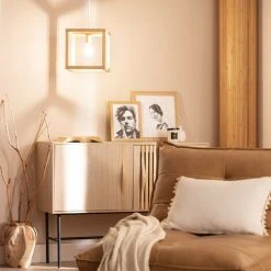 Nouveau ⌛ LEDKIA Suspension Bois Coba Bois - Bois ❤️ -Suspension Soldes 28721257 2