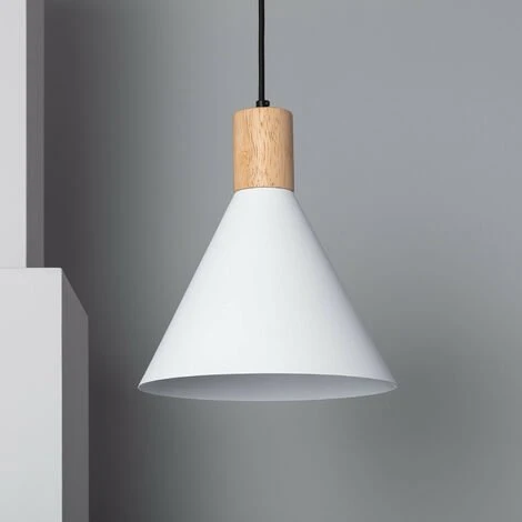 Nouveau 🧨 LEDKIA Suspension Métal Et Bois Arbat Blanc - Blanc 💯 1 Nouveau 🧨 LEDKIA Suspension Métal Et Bois Arbat Blanc - Blanc 💯