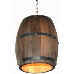 Vente flash ❤️ HAPPYSHOPPING Lustre En Tonneau En Bois Retro Americain ❤️ -Suspension Soldes 28872990 3