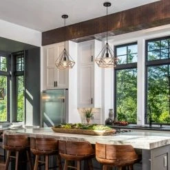 Vente flash ✨ STOEX Lustre Suspension Industrielle 25cm En Forme Diamant Corde De Chanvre Noir ✔️ -Suspension Soldes 28991937 4