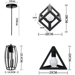 Meilleur prix ✨ STOEX Lot De 3 Suspension Industriel Lustre Abat-jour Métal Fer Pour Cuisine Salle à Manger Bar ⭐ -Suspension Soldes 28991950 5