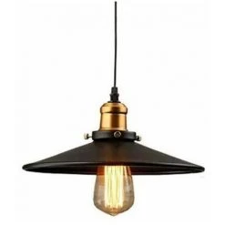 Le moins cher 🔔 STOEX Rétro Suspension Industrielle 26cm Lustre Abat-Jour Lampe De Plafond Luminaire E27 Noir 🎁