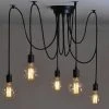 Meilleure vente 👏 STOEX Lustre Suspension Araignee E27 Douille Rétro Industriel Abat-jour Noir, DIY Ajustable Longueur Avec 1.5m Fil, 5 Bras (pas D'ampoule) ⌛