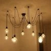 Meilleure vente 👏 STOEX Lustre Suspension Araignee E27 Douille Rétro Industriel Abat-jour Noir, DIY Ajustable Longueur Avec 1.5m Fil, 8 Bras (pas D'ampoule) ✔️