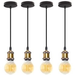 Acheter ✨ STOEX Lot De 4 Suspension Douille Couleur Douille E27 60W Max Câble Ajustable Noir 1m Style Rétro, Bronze ⭐ 7 Acheter ✨ STOEX Lot De 4 Suspension Douille Couleur Douille E27 60W Max Câble Ajustable Noir 1m Style Rétro, Bronze ⭐ -Suspension Soldes 28992489 3