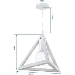 Bon marché ⭐ STOEX Lustre Suspension Métal Cage Forme De Triangle Style Vintage Industrielle E27 Pour Salon Chambre Cuisine,Blanc 👏 -Suspension Soldes 28993089 4