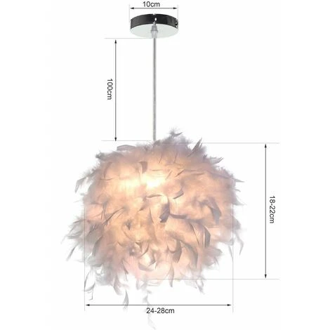 Tout neuf 🔥 STOEX Lustre Suspension Luminaire En Plume Blanche Design Forme Sphère E27 40W Pour Chambre Décoration Cadeau D'enfant ⭐ 3 Tout neuf 🔥 STOEX Lustre Suspension Luminaire En Plume Blanche Design Forme Sphère E27 40W Pour Chambre Décoration Cadeau D'enfant ⭐ – Image 3