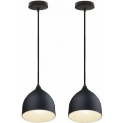 Vente flash 💯 STOEX 2pcs Suspension Luminaire Style Industrielle Métal Lustre E27 Mini Lampe Vintage Pour Cuisine Chambre Couloir, Noir ⌛