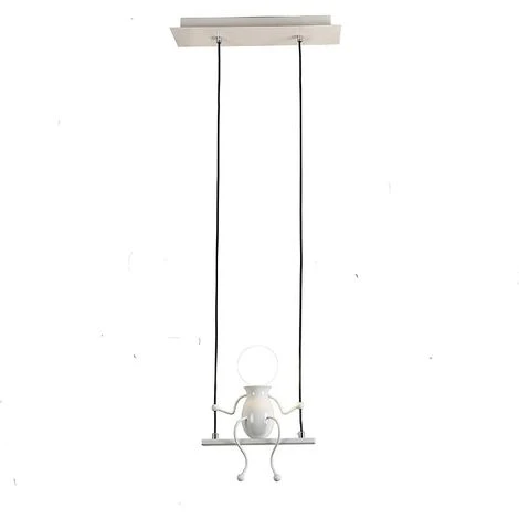 Remise 🛒 STOEX Moderne Suspension Créatif Poupée Fer Gens Balançoire Enfants Lampe Suspendue Salon Chambre Créative Lumière (Blanc) 👏 1 Remise 🛒 STOEX Moderne Suspension Créatif Poupée Fer Gens Balançoire Enfants Lampe Suspendue Salon Chambre Créative Lumière (Blanc) 👏