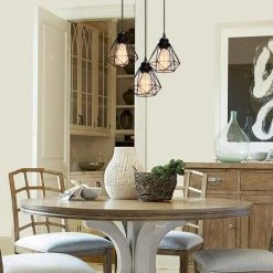 Offres 🎉 STOEX Suspension Luminaire Industrielle Métal Lustre Plafonnier Style Cage Géométrique E27 Mini Lampe Suspension Vintage Pour Cuisine Chambre Couloir, Noir, Ø 16cm - Noir 🎁 -Suspension Soldes 29017198 3