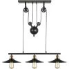 Top 10 ✔️ STOEX Lustre Suspension Industrielle Luminaire Vintage Plafonnier Avec Poulie En Métal Lampe De Plafond Barre, Ø 26cm, Noir ❤️