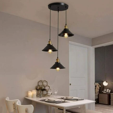 Meilleure vente 🔥 STOEX Suspension Industrielle Vintage Luminaire En Métal Fer , Rétro Lustre Lampe Plafonnier Corde Ajustable Pour Cuisine Salle à Manger Salon Bar Noir 🥰 3 Meilleure vente 🔥 STOEX Suspension Industrielle Vintage Luminaire En Métal Fer , Rétro Lustre Lampe Plafonnier Corde Ajustable Pour Cuisine Salle à Manger Salon Bar Noir 🥰 – Image 3