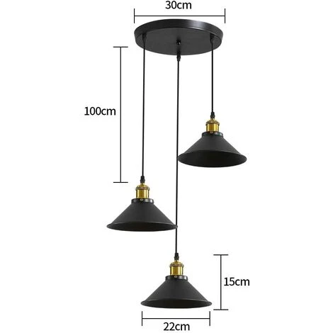 Meilleure vente 🔥 STOEX Suspension Industrielle Vintage Luminaire En Métal Fer , Rétro Lustre Lampe Plafonnier Corde Ajustable Pour Cuisine Salle à Manger Salon Bar Noir 🥰 5 Meilleure vente 🔥 STOEX Suspension Industrielle Vintage Luminaire En Métal Fer , Rétro Lustre Lampe Plafonnier Corde Ajustable Pour Cuisine Salle à Manger Salon Bar Noir 🥰 – Image 5