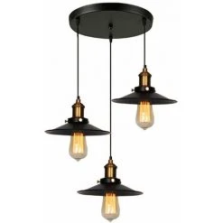 Vente flash 🔥 STOEX Suspension Industrielle Vintage Luminaire En Métal Fer , Rétro Lustre Lampe Plafonnier Corde Ajustable Pour Salon Cuisine Salle à Manger Bar 🥰