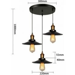Vente flash 🔥 STOEX Suspension Industrielle Vintage Luminaire En Métal Fer , Rétro Lustre Lampe Plafonnier Corde Ajustable Pour Salon Cuisine Salle à Manger Bar 🥰 -Suspension Soldes 29017498 4