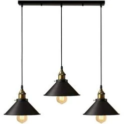 Top 10 ✨ STOEX Suspension Industrielle Vintage Luminaire Abat-jour 22cm , Rétro Lustre En Métal Fer Lampe Plafonnier Corde Ajustable ,E27 Noir ⭐