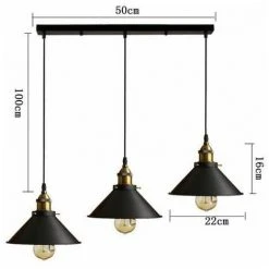 Top 10 ✨ STOEX Suspension Industrielle Vintage Luminaire Abat-jour 22cm , Rétro Lustre En Métal Fer Lampe Plafonnier Corde Ajustable ,E27 Noir ⭐ -Suspension Soldes 29017537 5