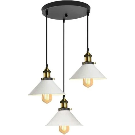 Remise 😀 STOEX Suspension Luminaire Industrielle Vintage En Métal Fer , Rétro Lustre Lampe Plafonnier Corde Ajustable Pour Cuisine Salle à Manger Salon Bar, Blanc Et Noir 🥰 1 Remise 😀 STOEX Suspension Luminaire Industrielle Vintage En Métal Fer , Rétro Lustre Lampe Plafonnier Corde Ajustable Pour Cuisine Salle à Manger Salon Bar, Blanc Et Noir 🥰