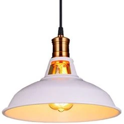 De gros 🥰 STOEX Lustre Suspension Industrielle Vintage E27 LED Lampe Plafonniers Retro Abat-jour Pour Cuisine Salle à Manger Salon Chambre Restaurant, Blanc 🎁