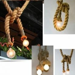 Top 10 ✨ STOEX 2M Suspension Vintage En Corde Chanvre DIY Double Douille E27 Luminaire Rétro Lampe Pour Restaurant Bar Cafe Lighting 1M+1M 🔔 -Suspension Soldes 29017622 3