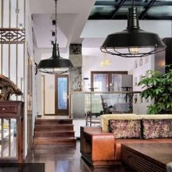 Top 10 ✨ STOEX Rétro Metal Suspension Industriel Vintage 260mm Luminaire Métal Antique Edison Culot E27 Plafonnier Luminaire Noir ✨ -Suspension Soldes 29017660 3