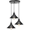 Bon marché 🥰 STOEX Suspension Industrielle Vintage Luminaire En Métal Fer , Rétro Lustre Lampe Plafonnier Corde Ajustable Pour Cuisine Salle à Manger Salon Bar, Noir 👍
