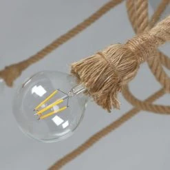 Grosses soldes 🛒 STOEX Rétro Lustre Suspension Araignee Corde De Chanvre Avec 3 Bras E27 Douille, Industriel Lampe DIY 2.0m Fil Longueur Ajustable Luminaire Décoration Chambre Restaurant Bar ⌛ -Suspension Soldes 29017703 4