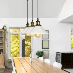 De gros 👍 STOEX Lustre Suspension Industrielle Vintage En Métal Fer Rétro Abat-jour Luminaire 22cm Lampe Plafonnier Corde Ajustable ,E27 Blanc Et Noir ❤️ -Suspension Soldes 29017724 3