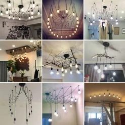 Les meilleures critiques de 😍 STOEX Lustre Suspension Araignee E27 Douille Rétro Industriel Abat-jour Noir, DIY Ajustable Longueur Avec 2.0m Fil, 14 Bras (Non Ampoule) 🎁 -Suspension Soldes 29017731 5