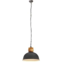 Remise 🥰 Lampe Suspendue Industrielle Gris Rond 42 Cm E27 Manguier VidaXL 🥰 -Suspension Soldes 29117272 3