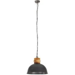 Remise 🥰 Lampe Suspendue Industrielle Gris Rond 42 Cm E27 Manguier VidaXL 🥰 -Suspension Soldes 29117272 4