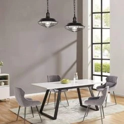 Vente flash 🛒 WOTTES Lustre Suspension Industriel Plafonnier Abat-jour Métal E27 Pour Chambre Salon Bar Restaurant Noir - 36cm - Noir 🎁 -Suspension Soldes 29302884 3