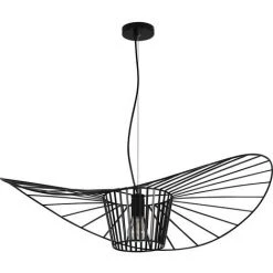 Remise ✨ PRIVATEFLOOR Lampe à Suspension Verticale 80cm - Métal Noir - Métal - Noir 💯