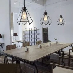 De gros 💯 LITZEE Industriel Suspension Luminaire Rétro Lustre Plafonnier Vintage Noir Lampe Cage Éclairage De Plafond Abat-jour En Métal Pour Restaurant Salon Chambre Cuisine Bar Couloir (sans Ampoule) (noir) [Classe énergétique A+] 🤩 -Suspension Soldes 29874575 4