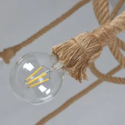 De gros 👏 STOEX Rétro Lustre Suspension Araignee Corde De Chanvre Avec 5 Bras E27 Douille, Industriel Lampe DIY 2.0m Fil Longueur Ajustable Luminaire Décoration Chambre Restaurant Bar ⌛ -Suspension Soldes 30079814 4