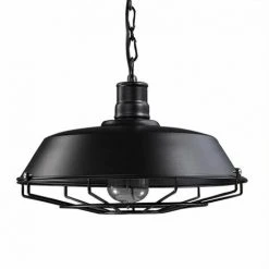 Budget 👏 STOEX Rétro Metal Suspension Industriel Vintage 360mm Luminaire Métal Antique Edison Culot E27 Plafonnier Luminaire Noir ❤️