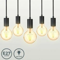 Bon marché 🤩 B.K.LICHT Suspension Design Industriel Lustre Minimaliste Rétro-vintage I Réglable En Hauteur I Salon I Salle à Manger 🎉